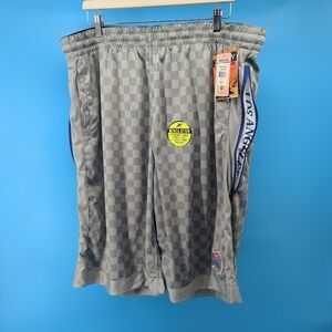 NWT Y2K Zipway Los Angeles Clippers NBA Shorts XLT Gray Checkerboard Vent Zip